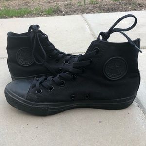All black high top chucks